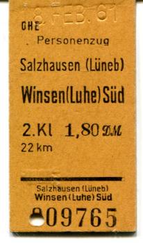 OHE Fahrkarte Salzhausen – Winsen (Luhe) Süd