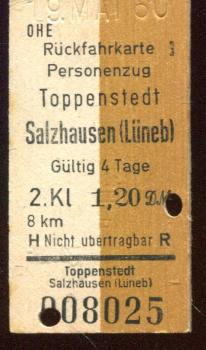 OHE Rückfahrkarte Toppenstedt – Salzhausen