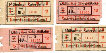 4 Fahrscheine Mülheimer Ruhrschiffahrt