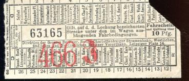 Fahrschein Grosse Berliner Charlottenburger Strassenbahn und Vorortbahnen