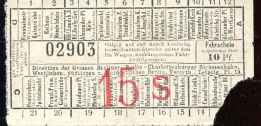 Fahrschein Grosse Berliner Charlottenburger Strassenbahn und Vorortbahnen