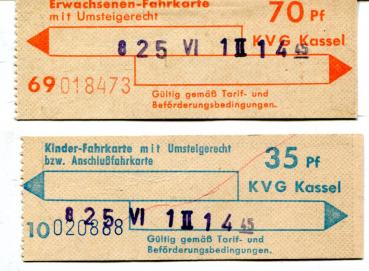 2 Fahrscheine KVG Kassel