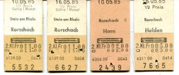 4 Fahrkarten Rorschach
