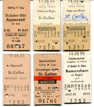 6 Fahrkarten St. Gallen