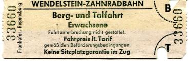 Fahrschein Wendelstein Zahnradbahn