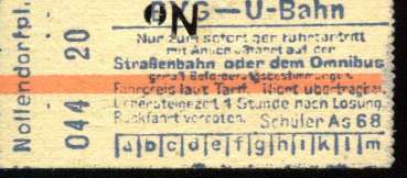 BVG Fahrschein Rollenfahrschein Nollendorfplatz zum Umsteigen