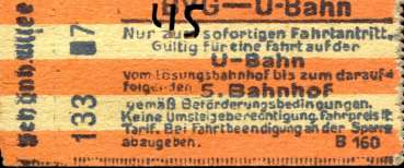 BVG Fahrschein U-Bahn Schönhauser Allee bis zum 5. Bahnhof