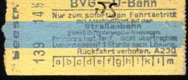 BVG Fahrschein Seestraße  mit Anschlussfahrt Straßenbahn