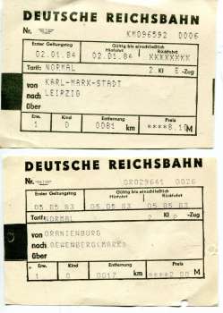 3 Fahrscheine Deutsche Reichsbahn