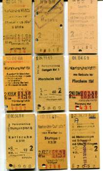 9 Fahrkarten DB Karlsruhe usw