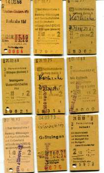 9 Fahrkarten DB