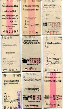 9 x Schnellzugzuschlag DB