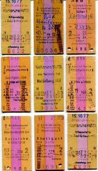 9 Rückfahrkarten DB