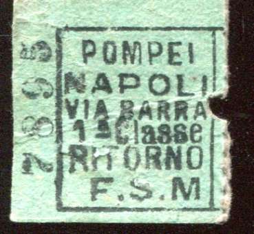 Halbe Fahrkarte Pompei – Napoli