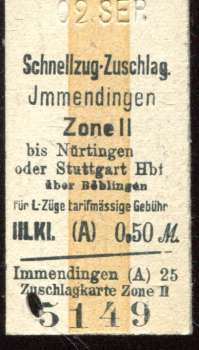 Schnellzugzuschlag Immendingen Zone II