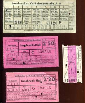 4 Fahrscheine Innsbruck Hungerburgbahn