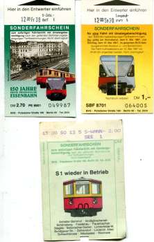 3 Sonderfahrscheine S-Bahn Berlin