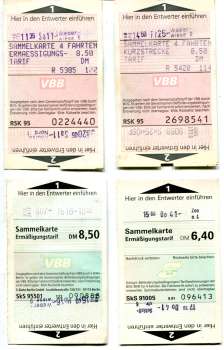 4 Sammelkarten BVG Berlin
