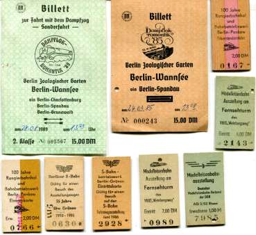9 Karten Sonderfahrten und Ausstellungen Bahn Berlin