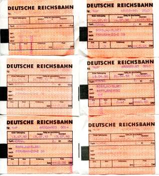 6 DR Computerfahrscheine rosa