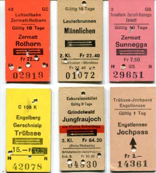 6 Fahrkarten Schweiz