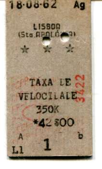 Fahrkarte Lisboa 1962