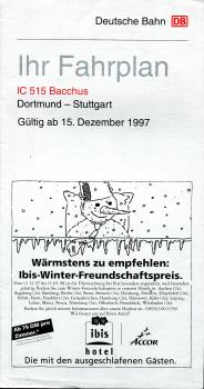 Ihr Fahrplan IC 515 Bacchus Dortmund – Stuttgart Dezember 1997