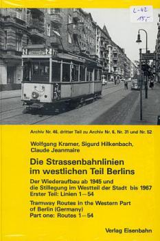 Strassenbahnlinien im westlichen Teil Berlins 1945 - 1967 Linien 1 - 54