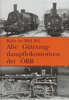 Alte Güterzugdampflokomotiven der ÖBB Bahn im Bild 201