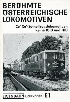 Berühmte Österreichische Lokomotiven Reihe 1010 und 1110