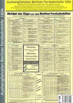 Aushangfahrplan Berliner Fernbahnhöfe 1934 Reprint