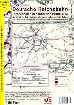Streckenplan Reichsbahndirektion Berlin 1973 Reprint
