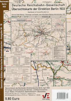 Streckenkarte Deutsche Reichsbahn RBD Berlin 1933