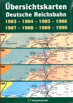 Übersichtskarten Deutsche Reichsbahn 1983-1984-1985-1986-1987-1988-1989-1990