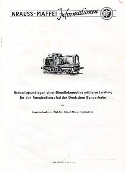 Entwurfsgrundlagen einer Diesellokomotive mittlerer Leistung bei