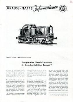 Dampf oder Diesellokomotive für innerbetriebliche Zwecke?