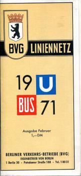 BVG Berlin Liniennetz 1971