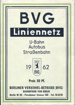 BVG Liniennetz 1962 U-Bahn, Autobus, Straßenbahn (Ausgabe Dezember)