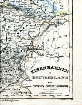Eisenbahnkarte Deutschland und dessen Grenzländern 1841 Reprint
