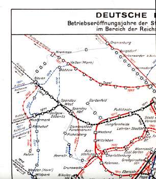 Karte Betriebseröffnungsjahre Bereich Berlin Reprint