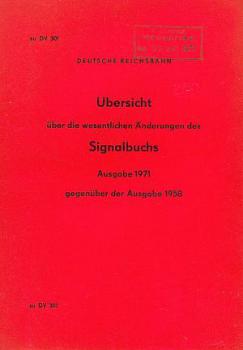 DV 301 Änderungen Signalbuch 1971 gegenüber 1958 DR