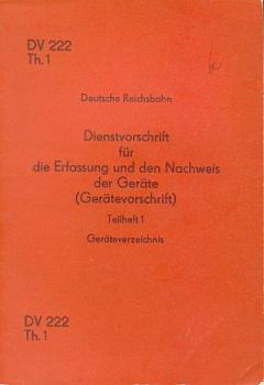 DV 222 Th 1 Gerätevorschrift 1977 DR