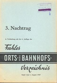 3. Nachtrag Fahles Orts- und Bahnhofsverzeichnis