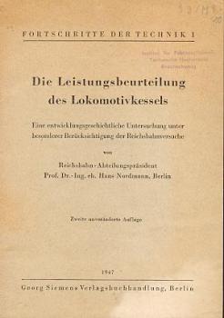 Die Leistungsbeurteilung des Lokomotivkessels (1947)