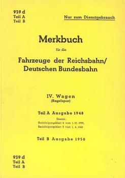 Merkbuch Fahrzeuge der Reichsbahn Wagen Regelspur 939 d