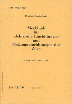 DV 926 / 900 DB Merkbuch Heizeinrichtungen