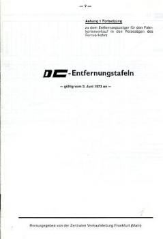 DC - Entfernungstafeln 1973, DB