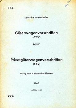 DV 774 Güterwagenvorschriften, Privatgüterwagenvorschriften DB