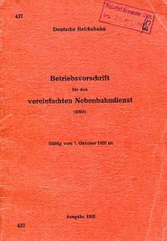 DV 437 Betriebsvorschrift für den vereinfachten Nebenbahndienst