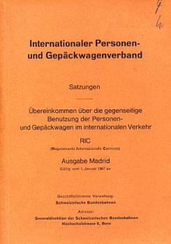 Internationaler Personen und Gepäckwagenverband RIC 1967